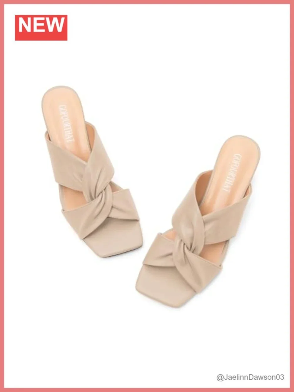 Women Square Toe Low Block Heel Mule Sandals Open Toe Summer Sandals
